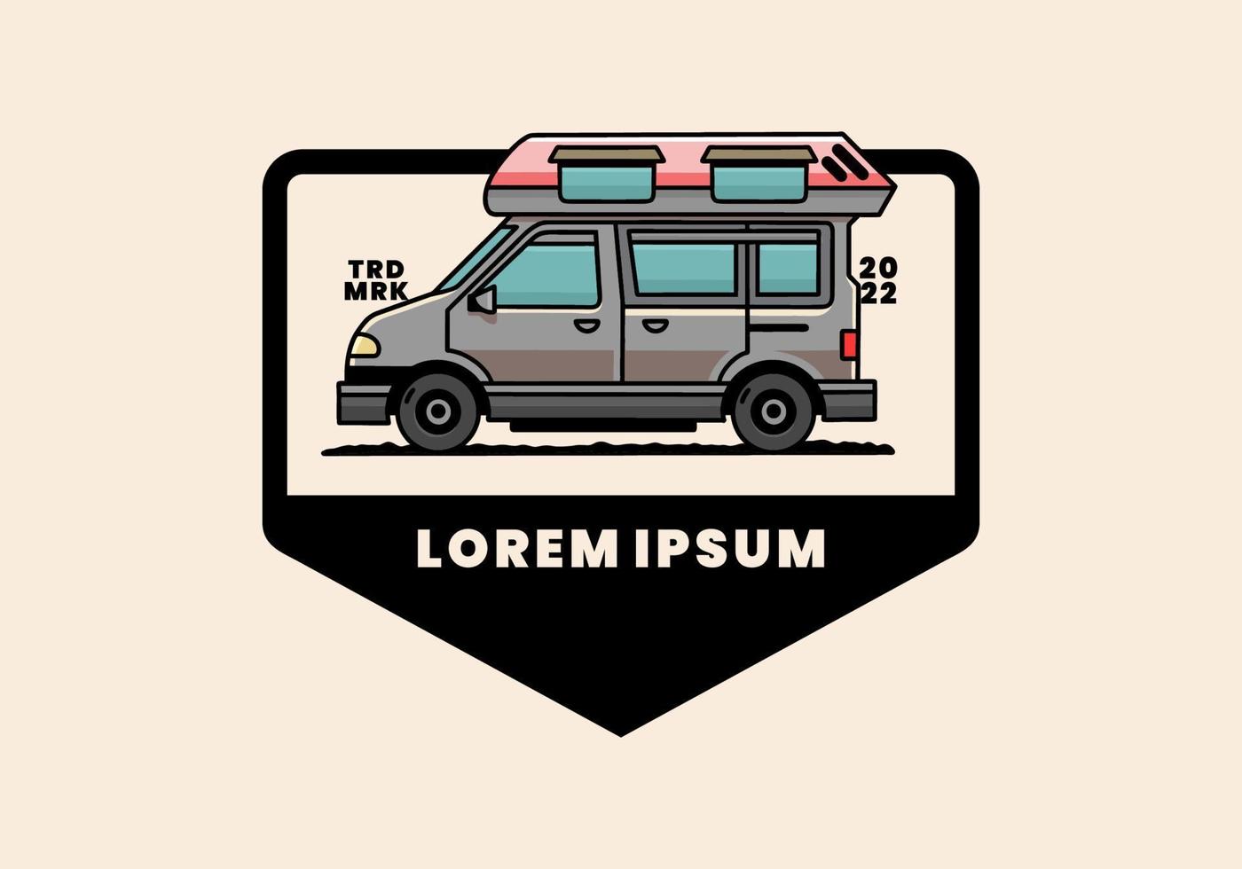 busje camper illustratie insigne ontwerp vector