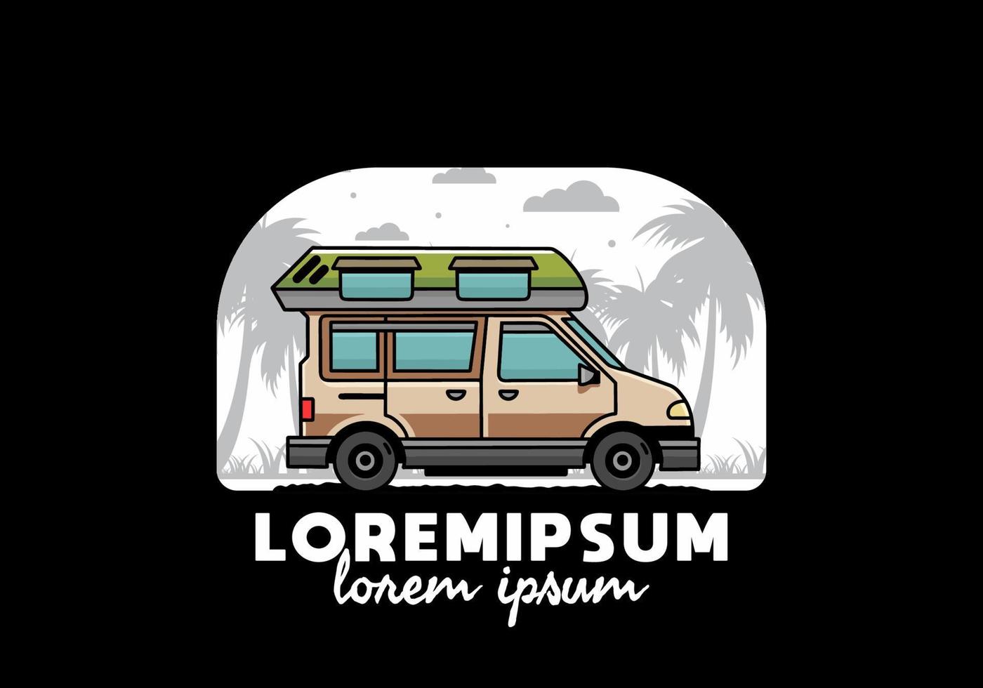 busje camper illustratie insigne ontwerp vector