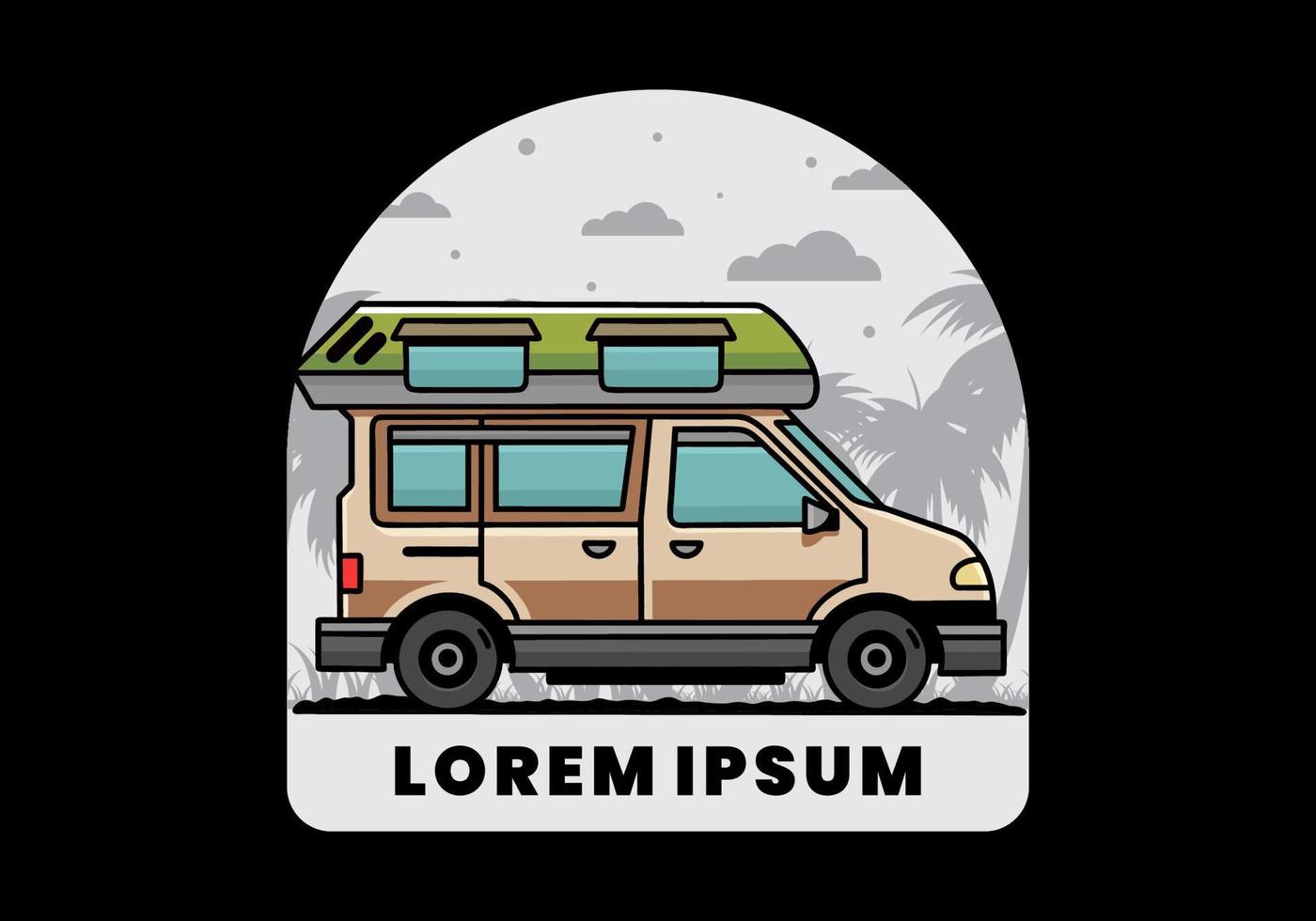 busje camper illustratie insigne ontwerp vector