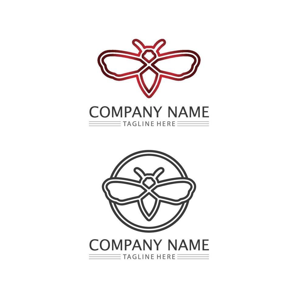 honing en bij pictogram logo vector dierlijk ontwerp en illustratie