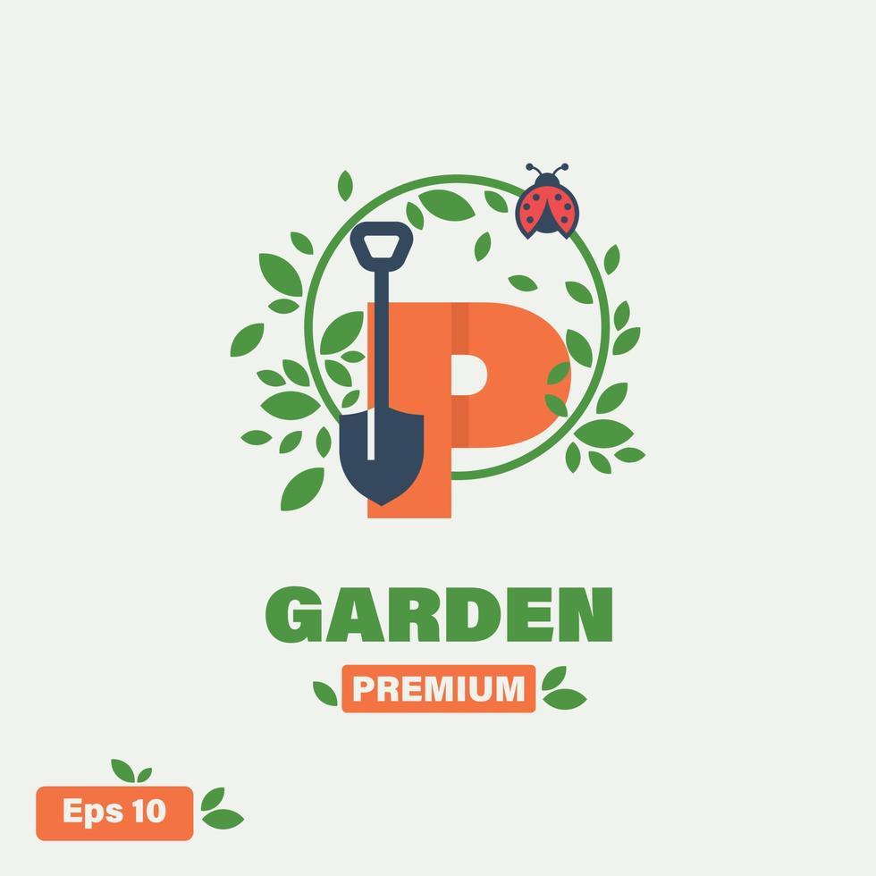 tuin alfabet p logo vector