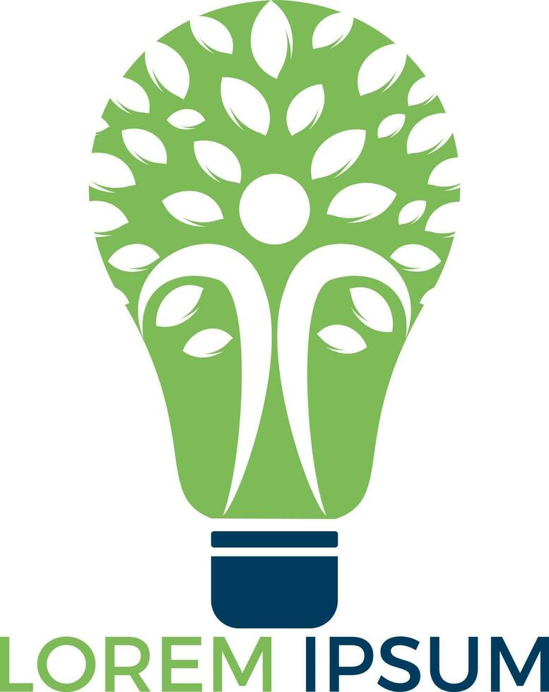 menselijk boom en licht lamp logo ontwerp. menselijk Gezondheid en zorg vector logo ontwerp sjabloon.