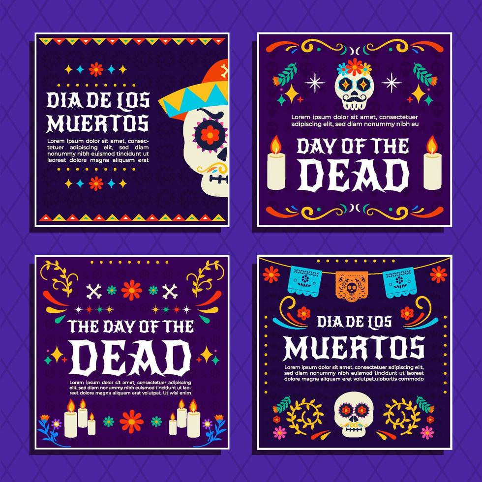 dia de los Muertos sociaal media vector