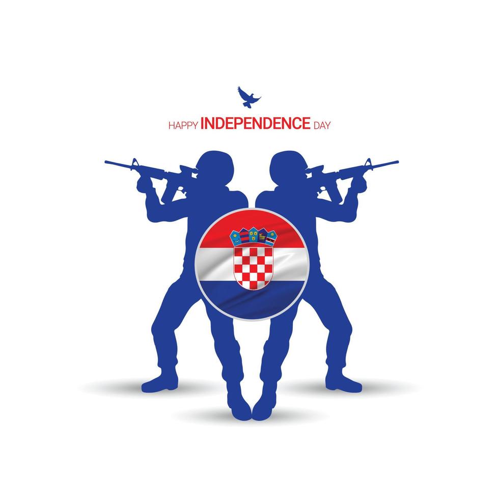 8 oktober, vieren onafhankelijkheid dag van Kroatië, groeten soldaten en leger zijn in actie, lucht krachten tonen lucht tonen in de lucht, een nationaal vakantie opgemerkt door de republiek van Kroatië Aan 1991 vector