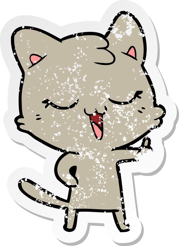 noodlijdende sticker van een cartoonkat vector