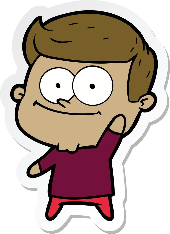 sticker van een cartoon gelukkige man vector