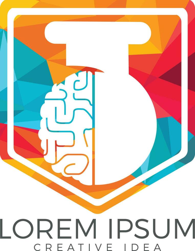hersenen laboratorium logo ontwerp. vector