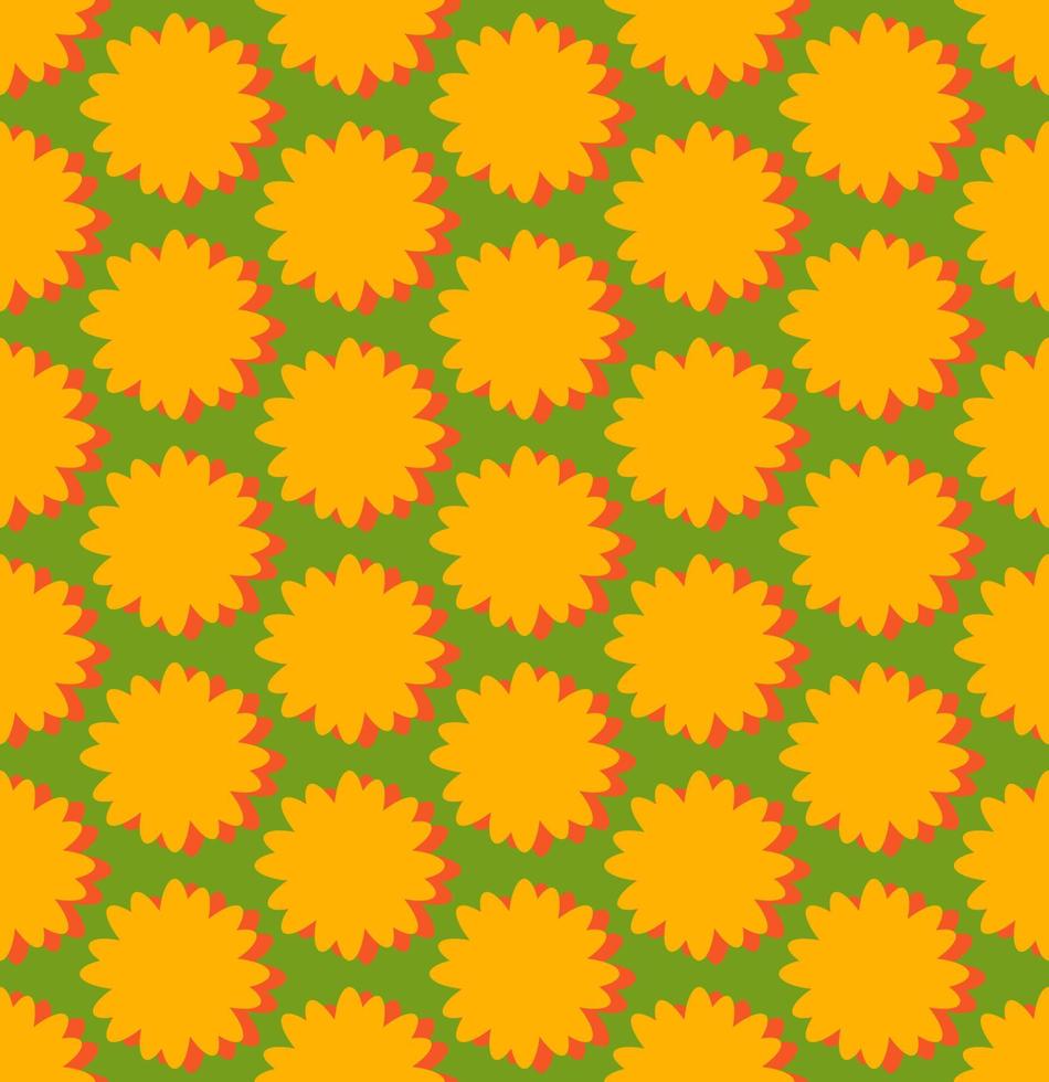 groovy achtergrond. naadloos helder herhaling patroon van gemakkelijk bloeiend bloemen in Jaren 70 psychedelisch hippie stijl. grafisch decor ornament in retro ontwerp. vector illustratie