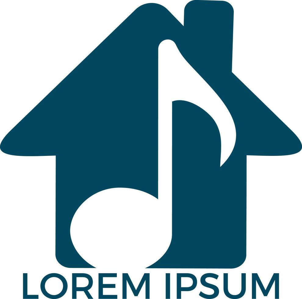 muziek- huis logo ontwerp. abstract logo voor muziek- en geluid. vector