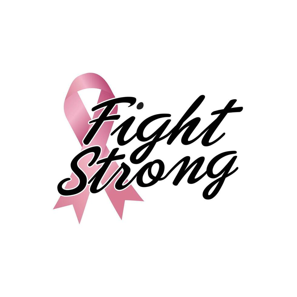 strijd sterk citaat. strijd tegen kanker, roze lint, borst kanker bewustzijn symbool. borst kanker bewustzijn programma vector sjabloon ontwerp.