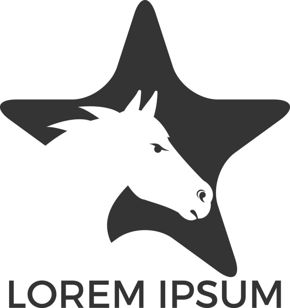 ster paard logo ontwerp. vector
