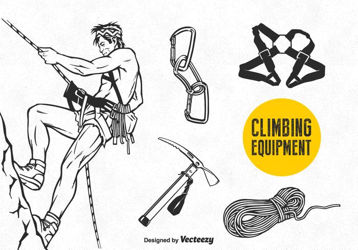 Gratis Vector Climbing Equipment Set