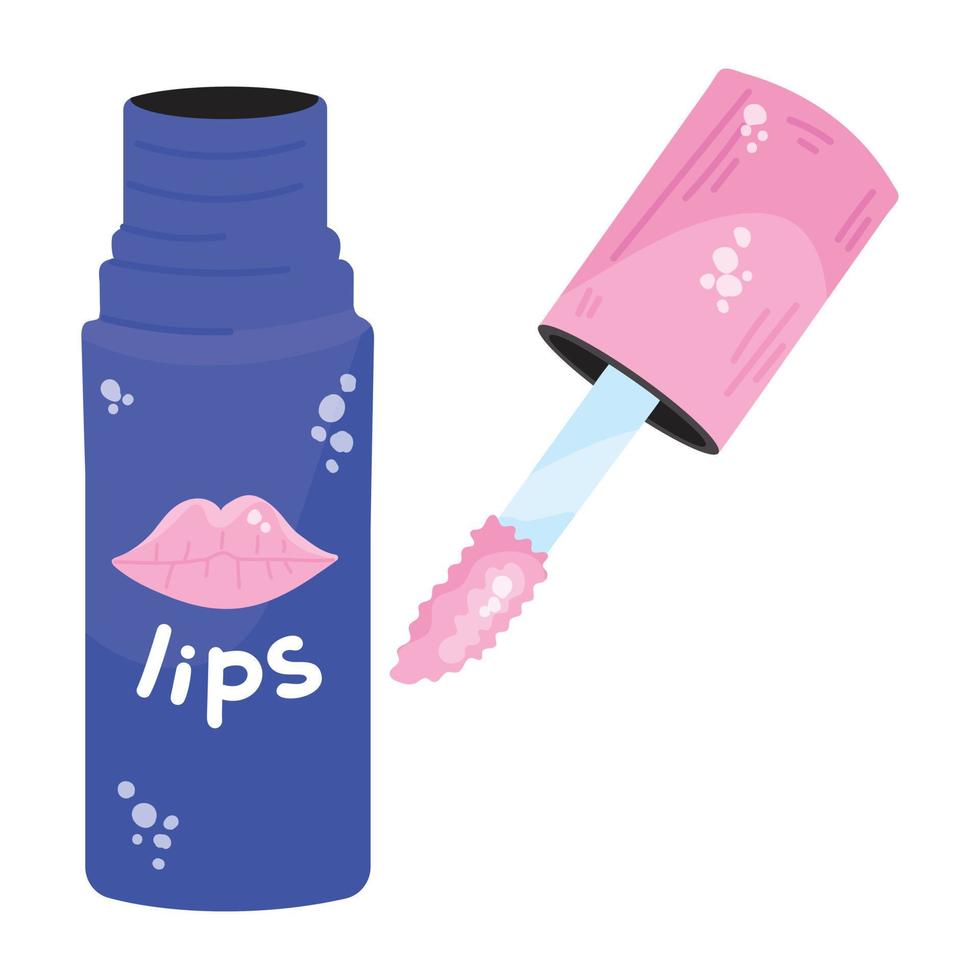 mooi vlak sticker icoon van lip glans vector