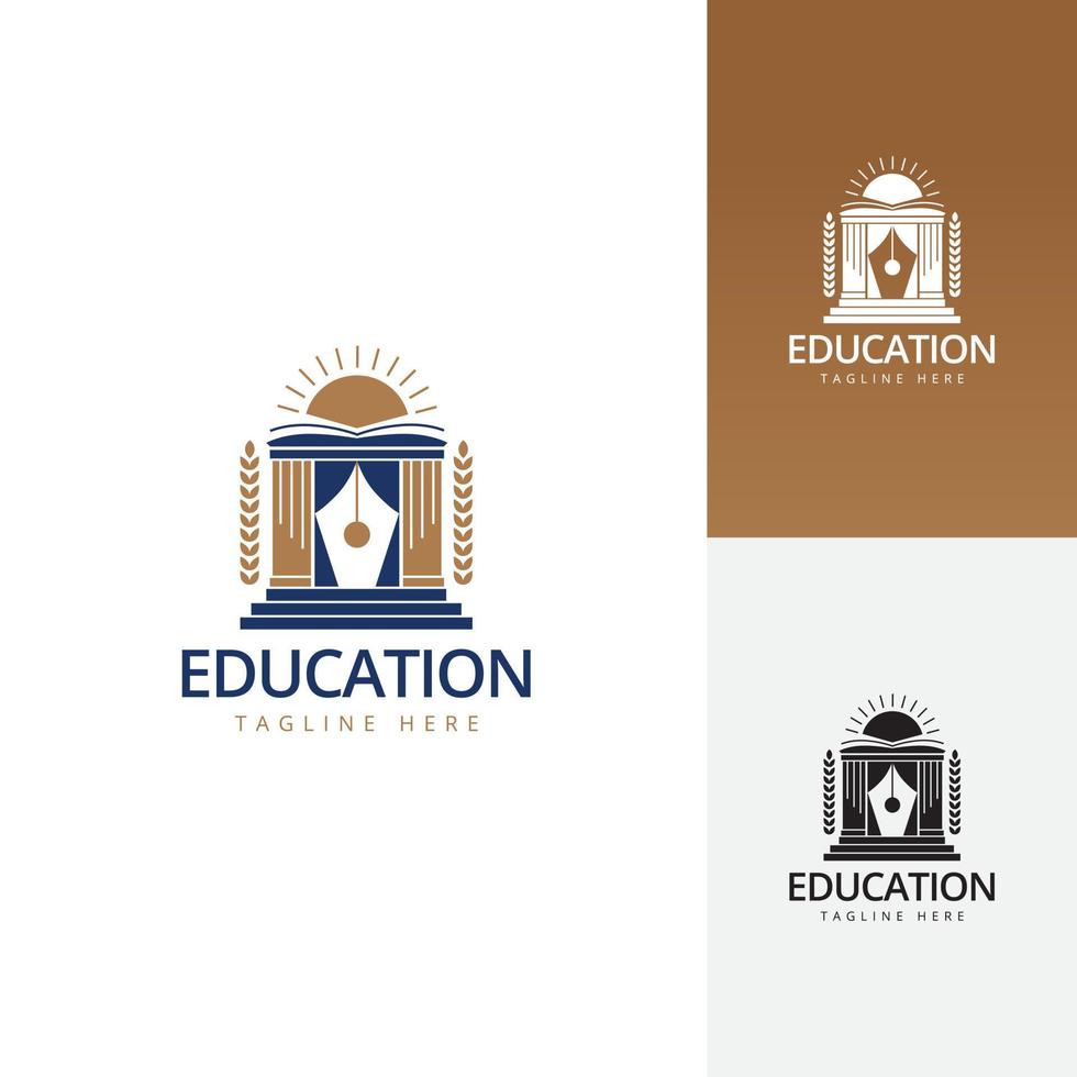 onderwijs sterk poort logo sjabloon vector