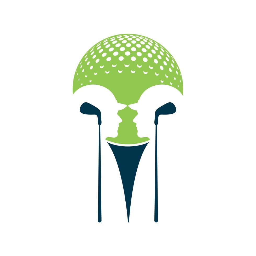 golf spelers logo met elementen van bal en stok ontwerp. kan worden gebruikt voor golf uitrusting bedrijven vector