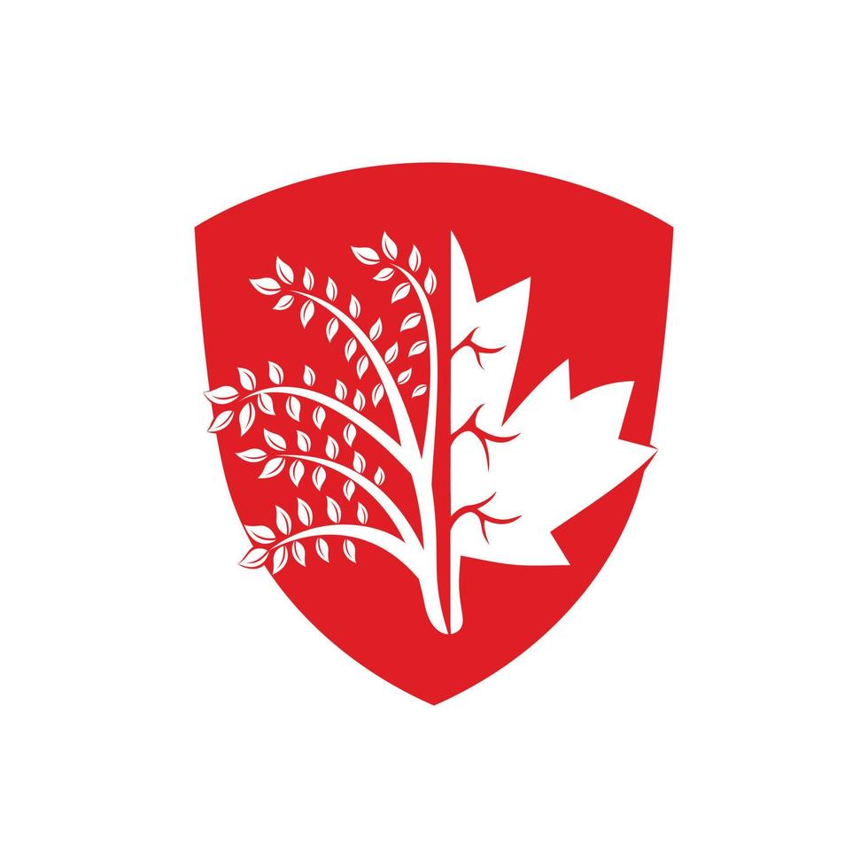 blazen boom en esdoorn- doorbladert logo ontwerp. Canada bedrijf teken. vector
