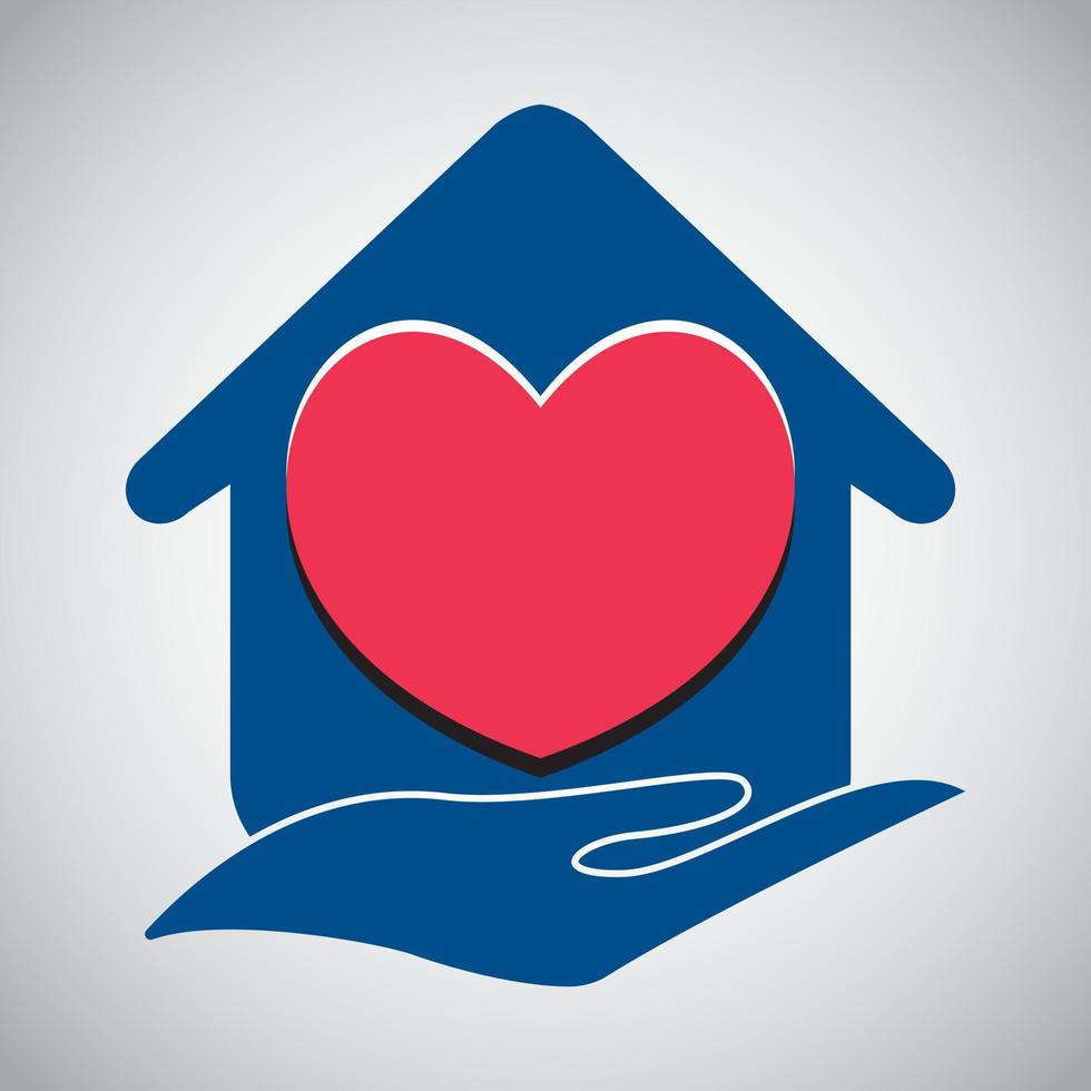 huis zorg logo ontwerpen concept vector, huis en liefde logo sjabloon. vector