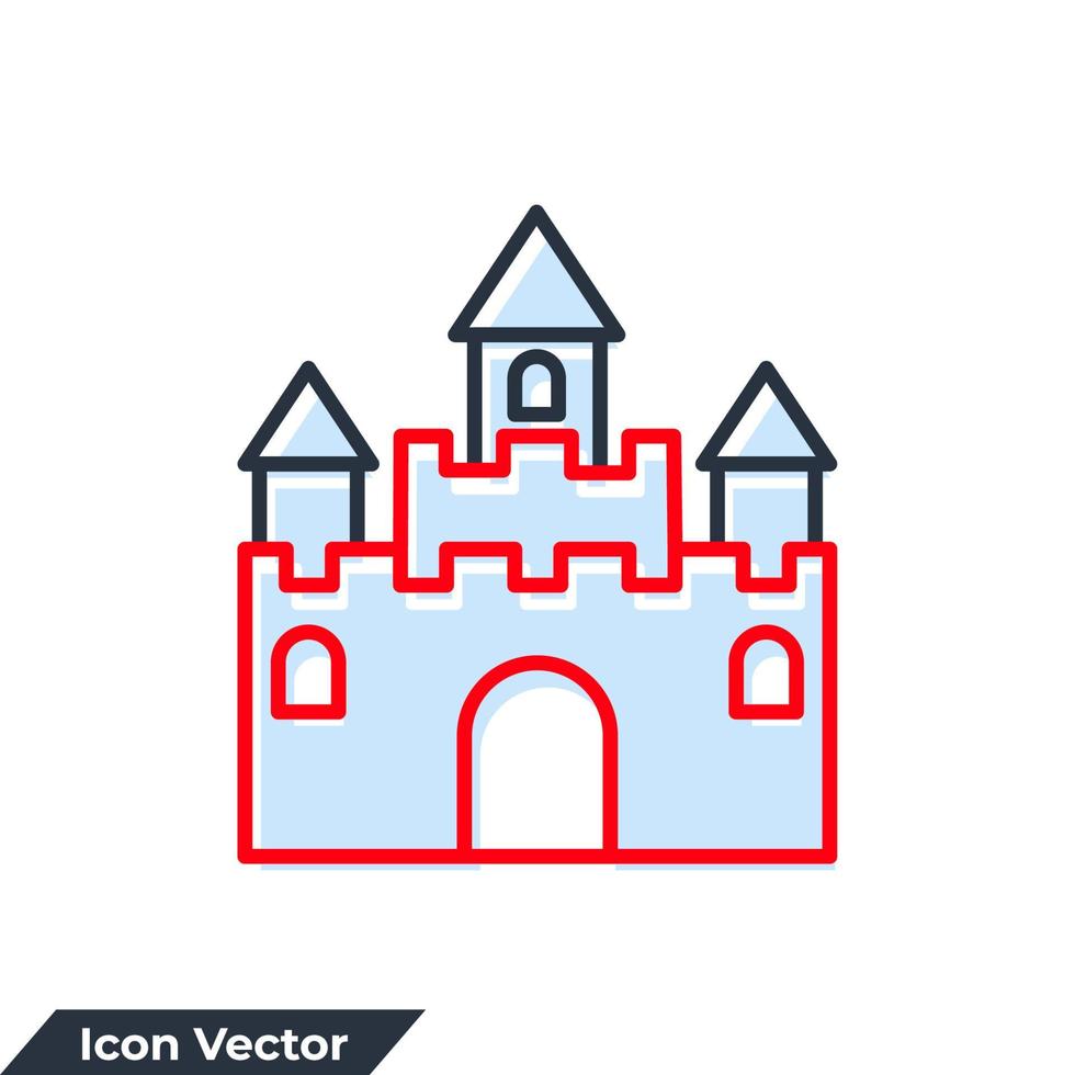 kasteel gebouw icoon logo vector illustratie. kasteel symbool sjabloon voor grafisch en web ontwerp verzameling