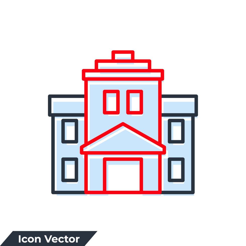 school- gebouw icoon logo vector illustratie. hoog school- symbool sjabloon voor grafisch en web ontwerp verzameling