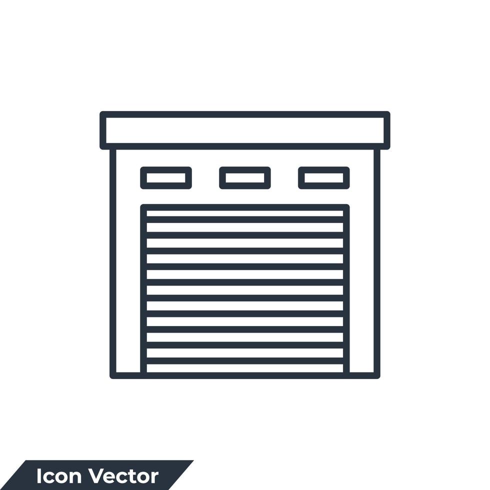 garage gebouw icoon logo vector illustratie. garage symbool sjabloon voor grafisch en web ontwerp verzameling