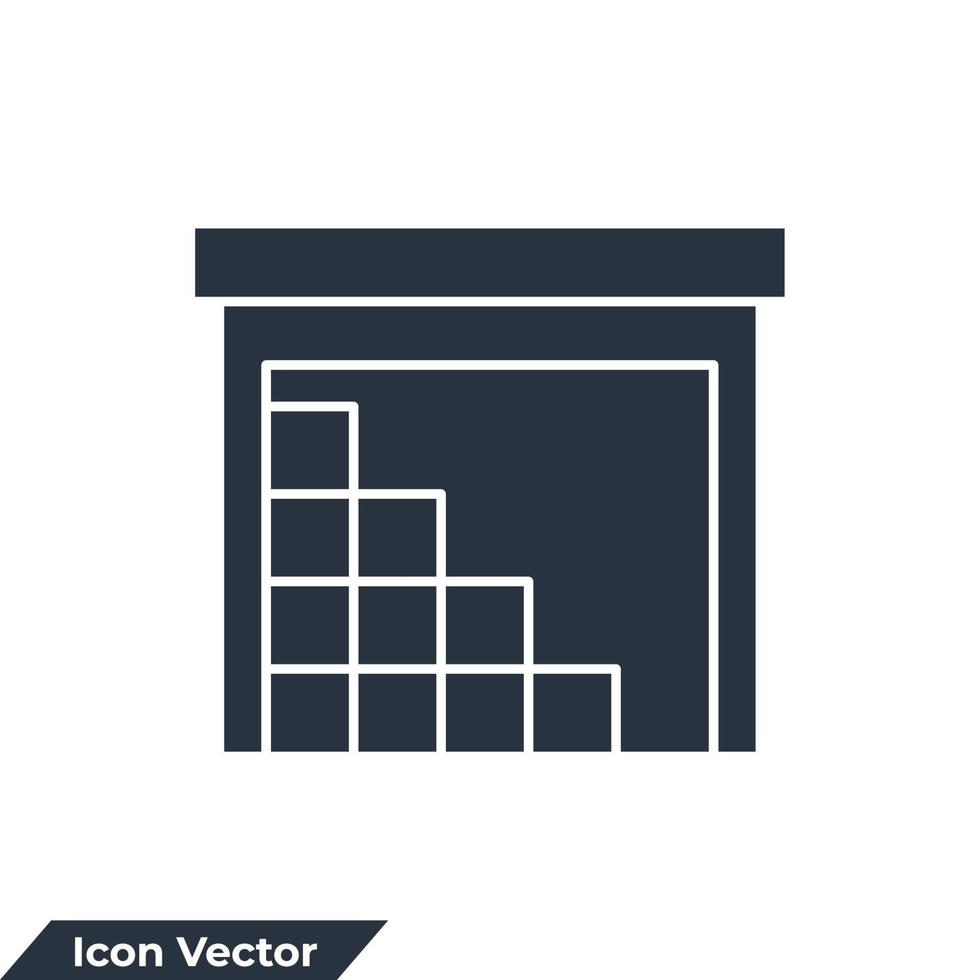 magazijn gebouw icoon logo vector illustratie. pakhuis symbool sjabloon voor grafisch en web ontwerp verzameling