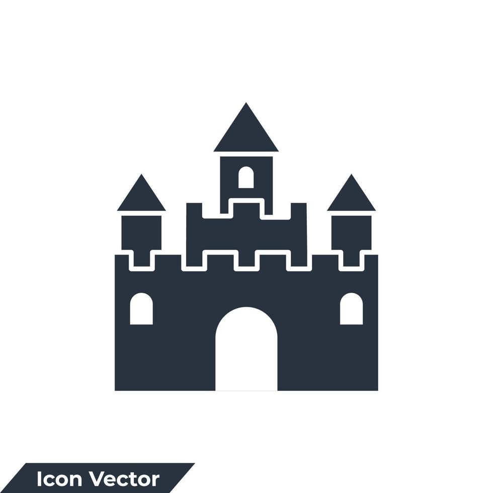 kasteel gebouw icoon logo vector illustratie. kasteel symbool sjabloon voor grafisch en web ontwerp verzameling