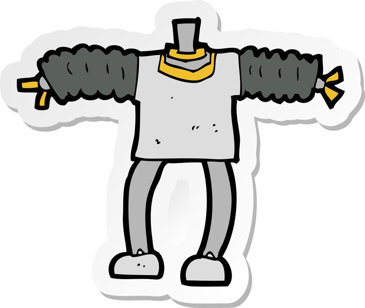 sticker van een cartoon robotlichaam vector