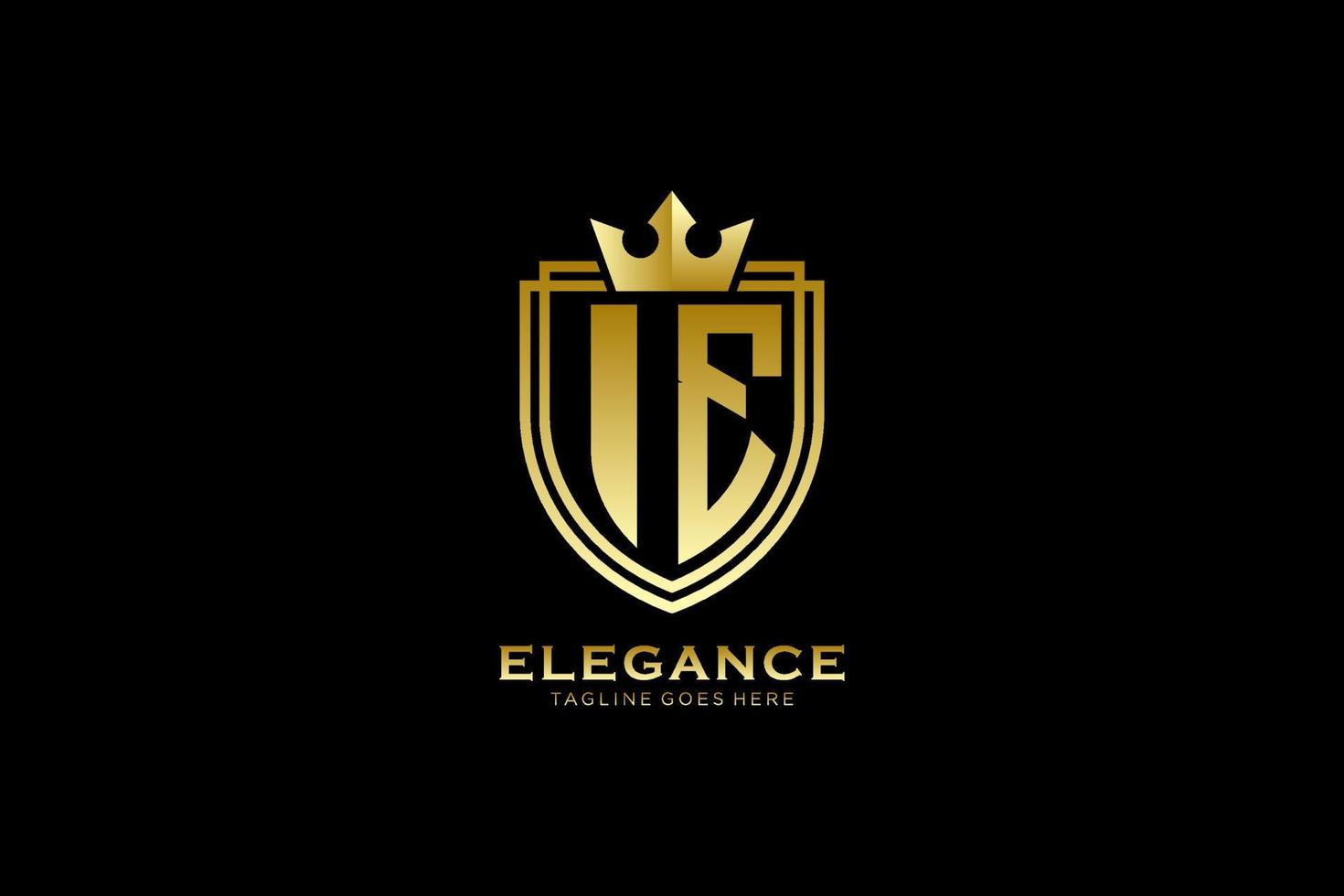 eerste d.w.z elegant luxe monogram logo of insigne sjabloon met scrollt en Koninklijk kroon - perfect voor luxueus branding projecten vector