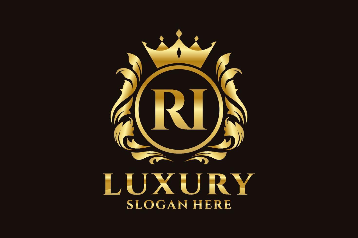 eerste ri brief Koninklijk luxe logo sjabloon in vector kunst voor luxueus branding projecten en andere vector illustratie.