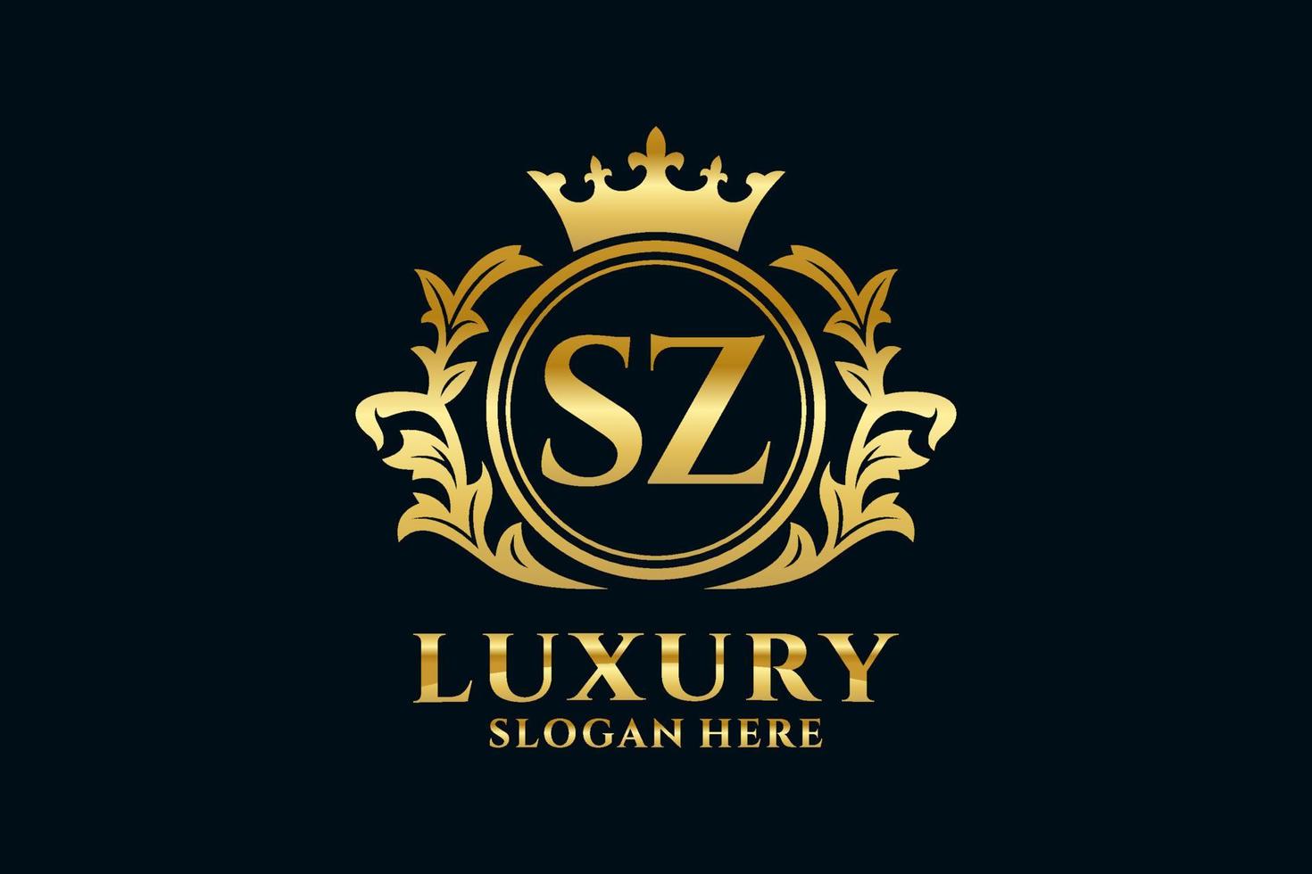 eerste sz brief Koninklijk luxe logo sjabloon in vector kunst voor luxueus branding projecten en andere vector illustratie.