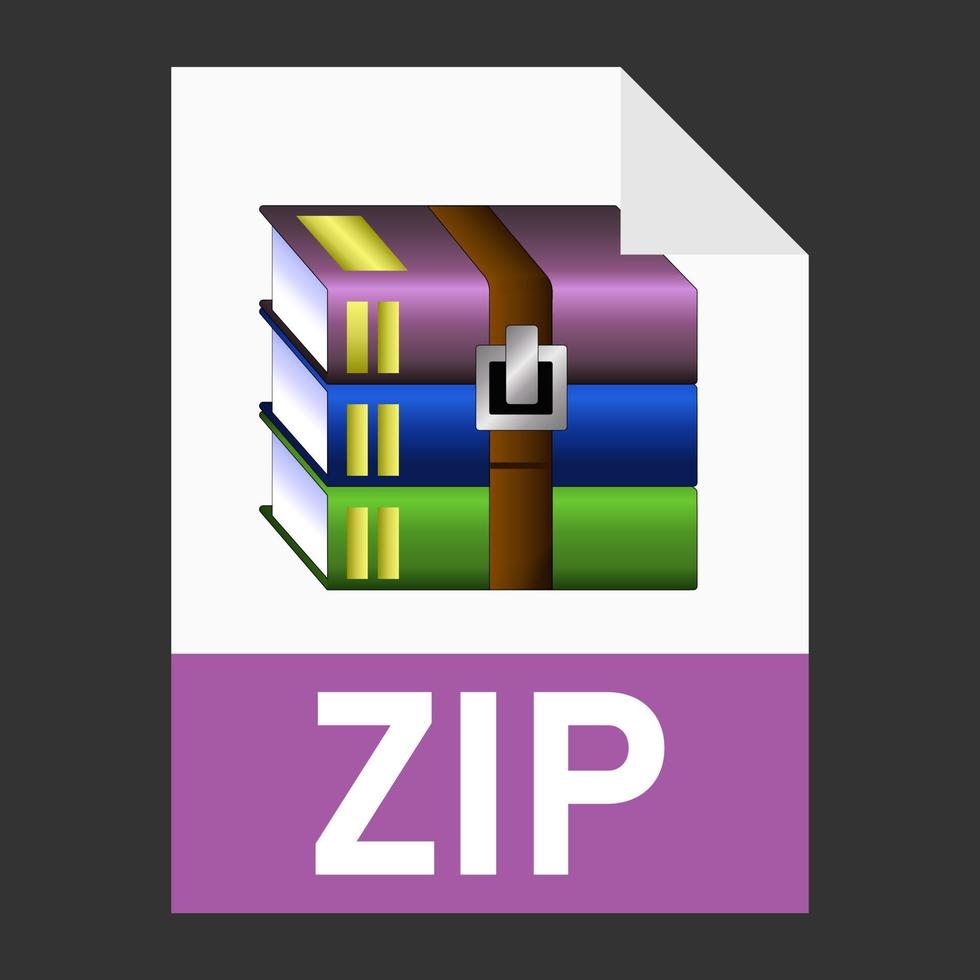 modern plat ontwerp van zip-archiefbestandspictogram voor web vector