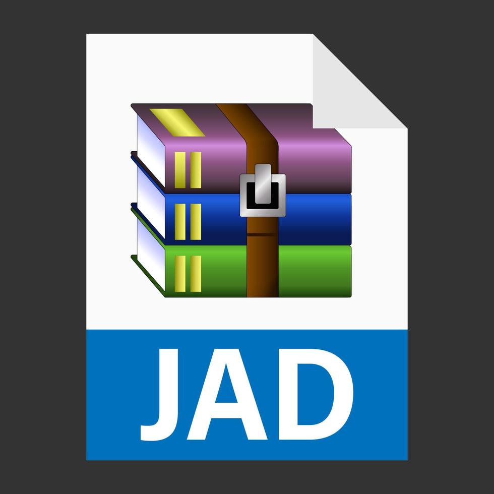 modern plat ontwerp van jad archiefbestandspictogram voor web vector