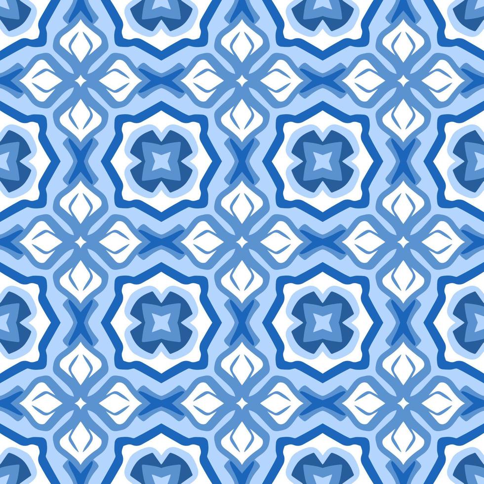 abstract naadloos achtergrond. blauw meetkundig patroon ontwerp in aztec symbolen, etnisch stijl. blauw geborduurd, ideaal voor mannen shirt, mannetje mode, draagtas, tas, behang, achtergrond. vector