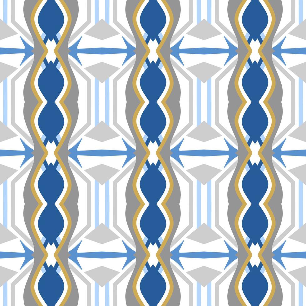 abstract naadloos achtergrond. blauw meetkundig patroon ontwerp in aztec symbolen, etnisch stijl. blauw geborduurd, ideaal voor mannen shirt, mannetje mode, draagtas, tas, behang, achtergrond. vector
