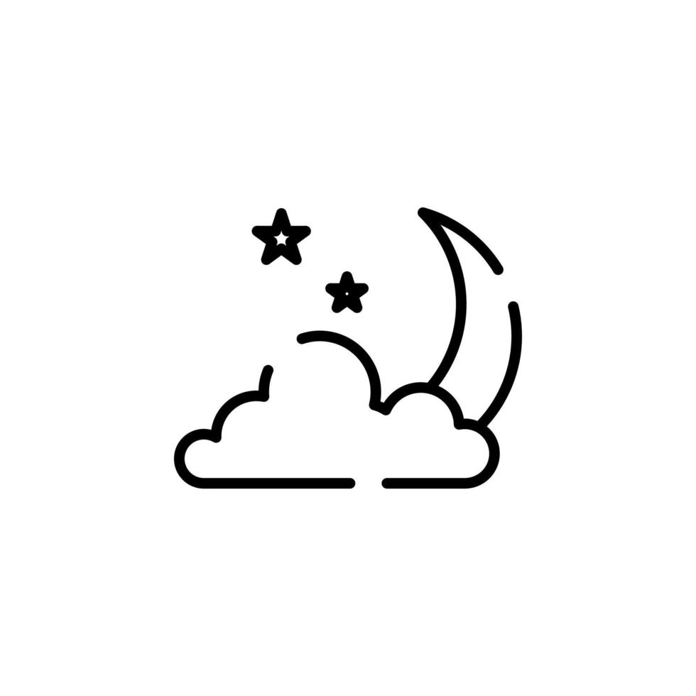 maan, nacht, maanlicht, middernacht stippel lijn icoon vector illustratie logo sjabloon. geschikt voor veel doeleinden.
