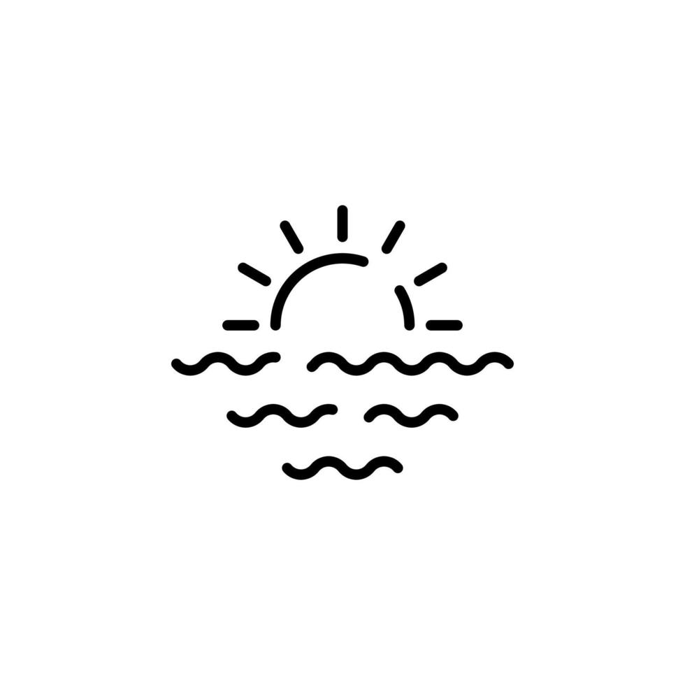 zonsopkomst, zonsondergang, zon stippel lijn icoon vector illustratie logo sjabloon. geschikt voor veel doeleinden.