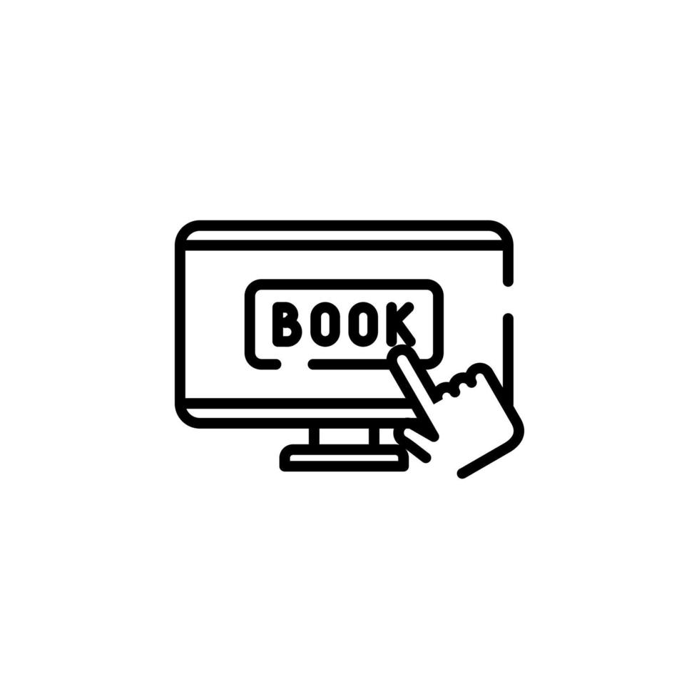 boeken, ticket, bestellen stippel lijn icoon vector illustratie logo sjabloon. geschikt voor veel doeleinden.