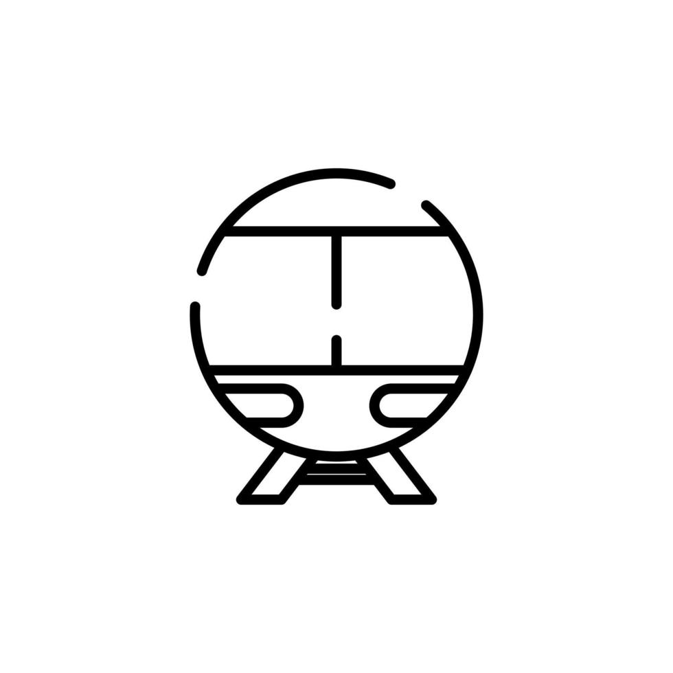 trein, locomotief, vervoer stippel lijn icoon vector illustratie logo sjabloon. geschikt voor veel doeleinden.