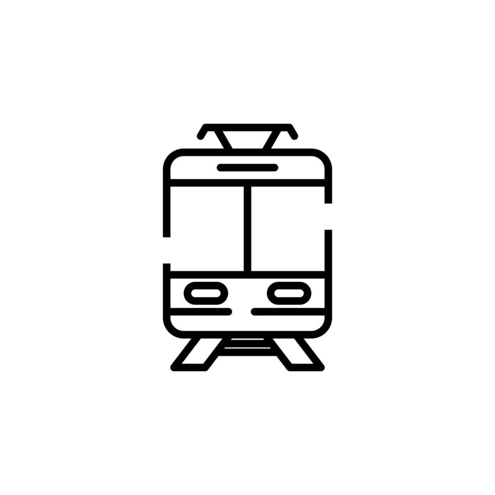 trein, locomotief, vervoer stippel lijn icoon vector illustratie logo sjabloon. geschikt voor veel doeleinden.