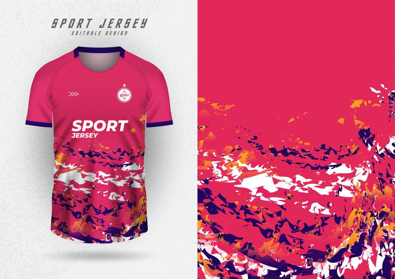 achtergrond mockup voor sport- team truien, truien, rennen truien, voor de helft gestreept roze achtergronden. vector