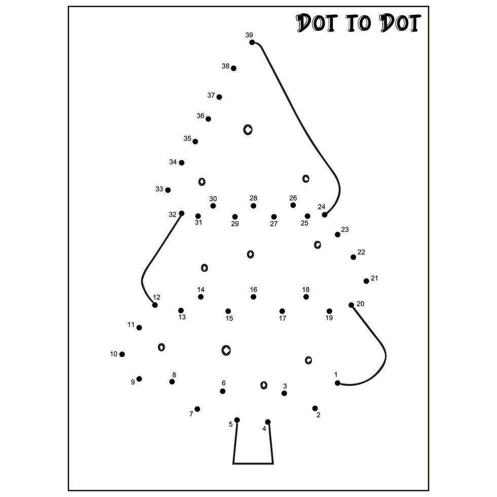 Kerstmis aansluiten de dots punt naar punt activiteiten vector