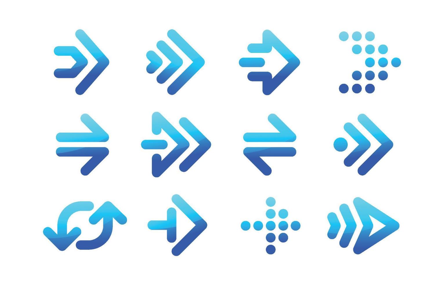 reeks voor pijl pictogrammen verzameling vector