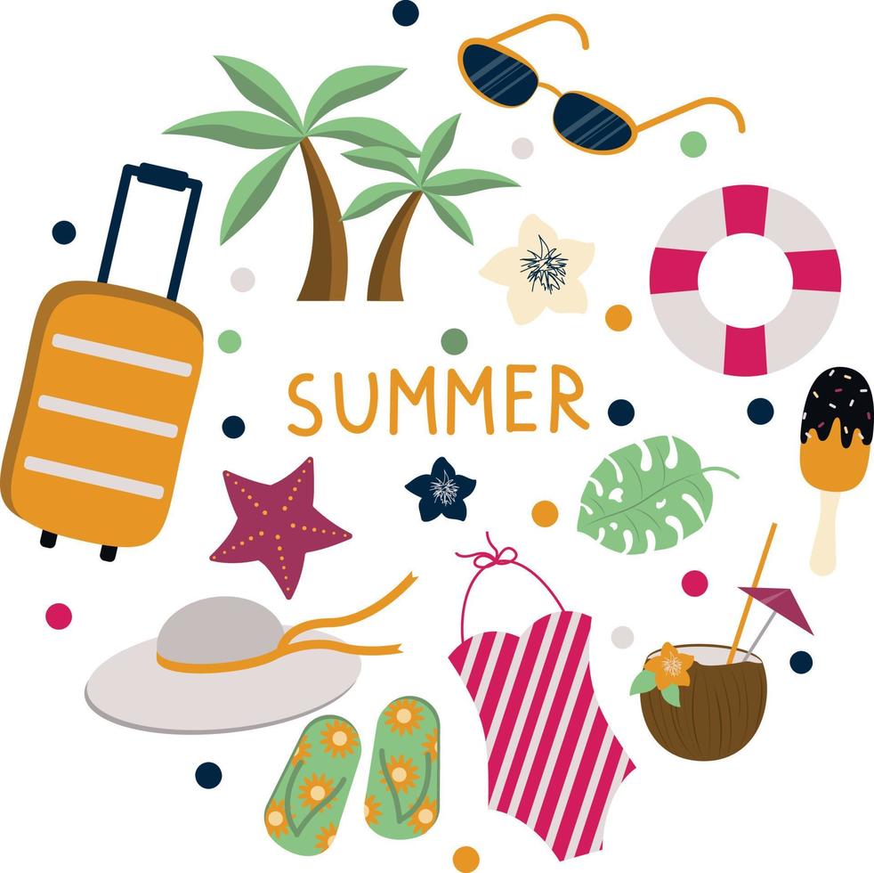 zomervakantie accessoires vector