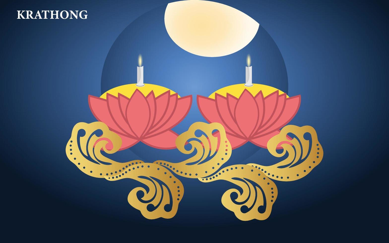 loy krathong Siamees festival vector