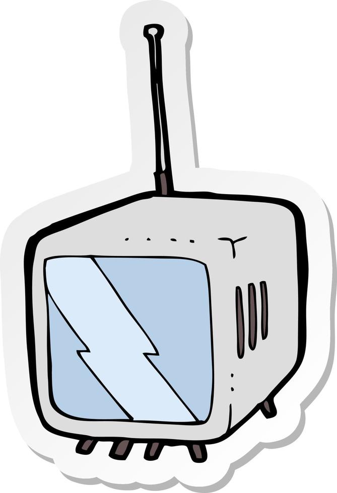 sticker van een tekenfilmtelevisie vector