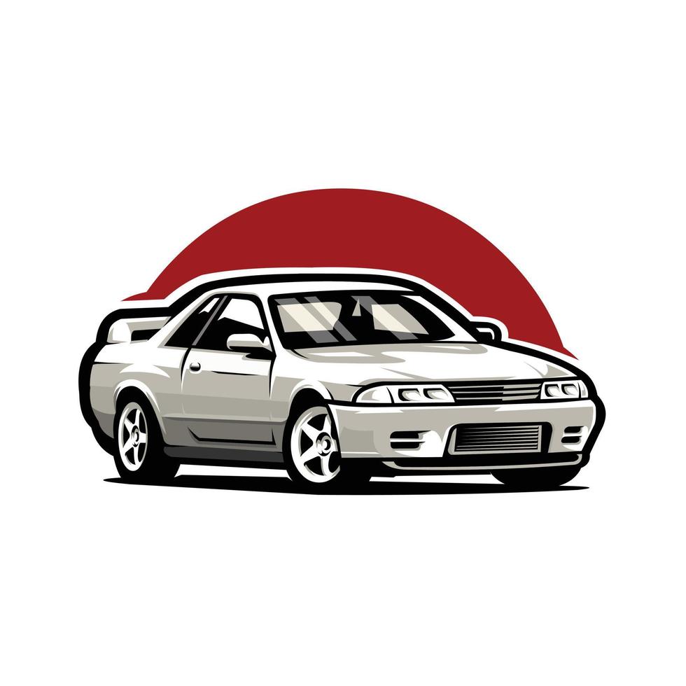 premie Japans sport auto jdm vector illustratie geïsoleerd in wit achtergrond