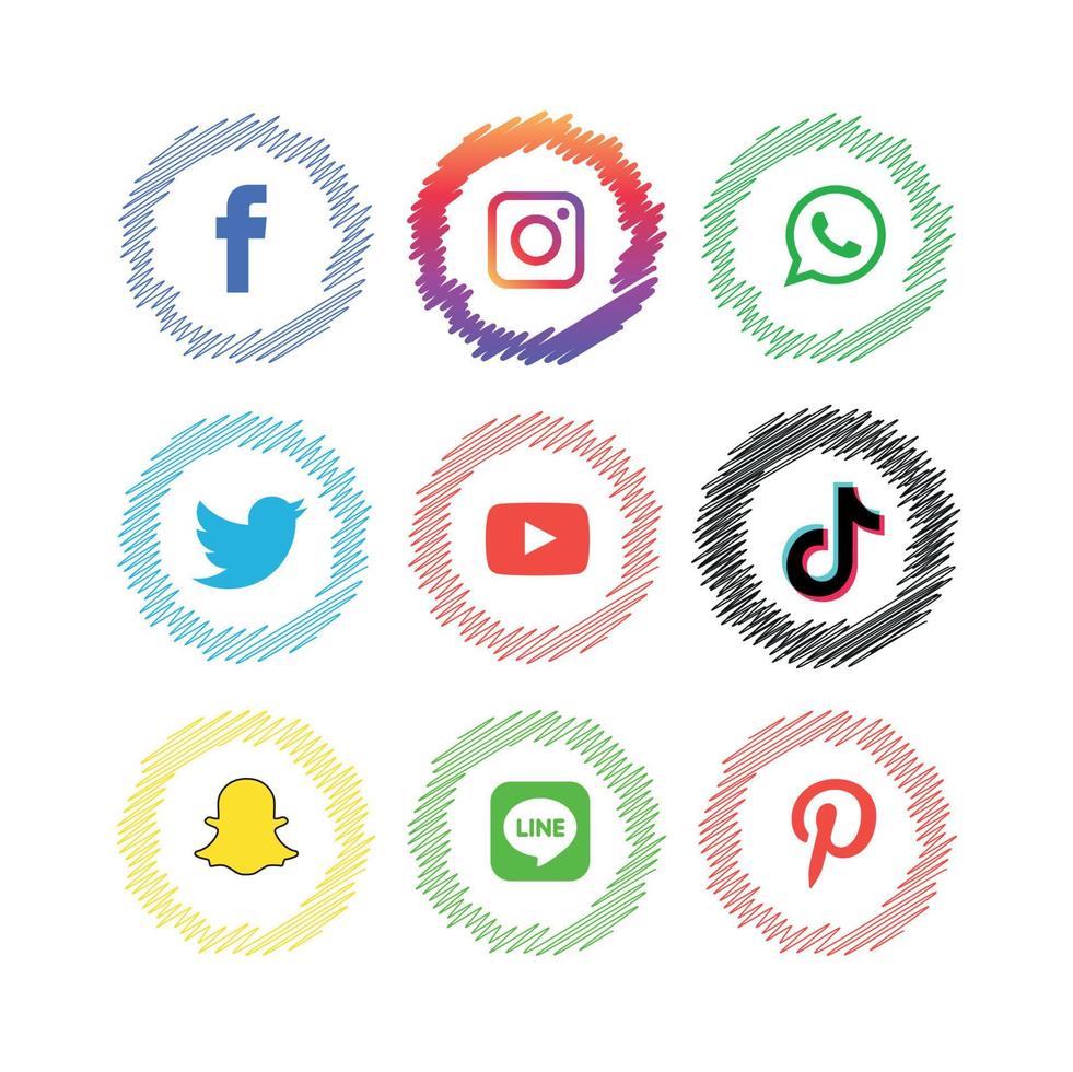 sociale media pictogrammen instellen logo vector illustrator