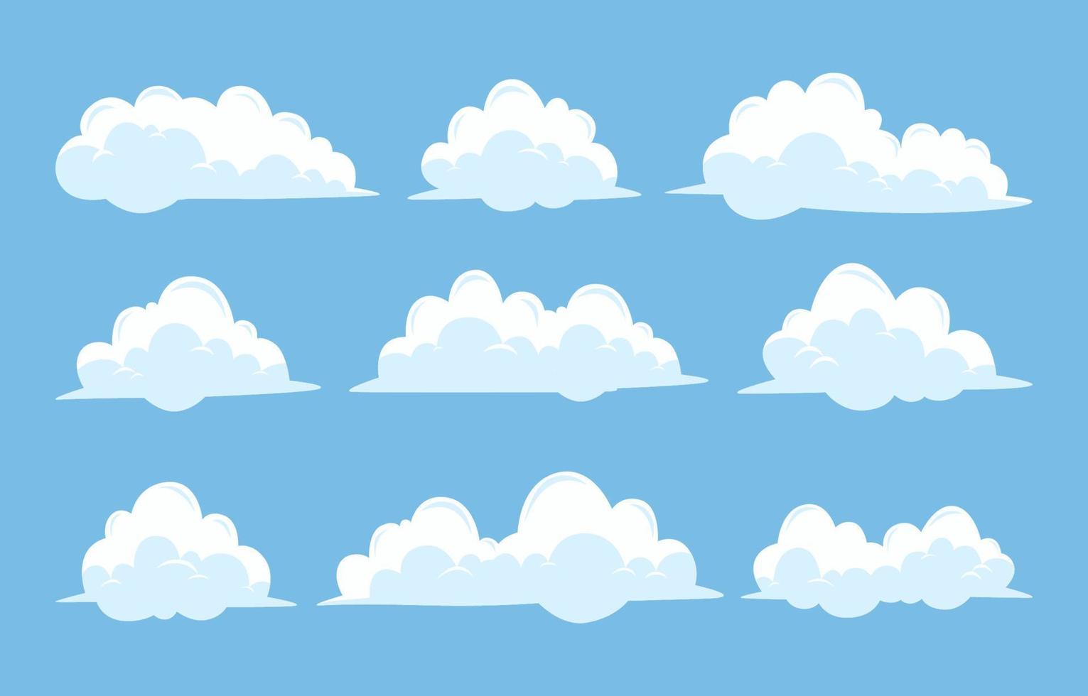 hand- getrokken wolk tekening icoon element verzameling vector