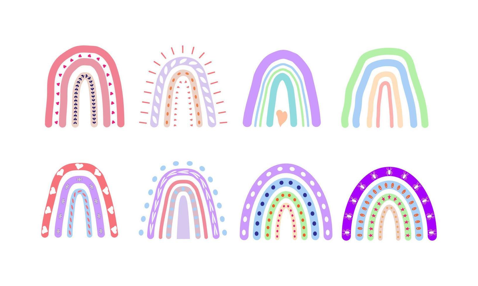 hand- tekening regenboog vector