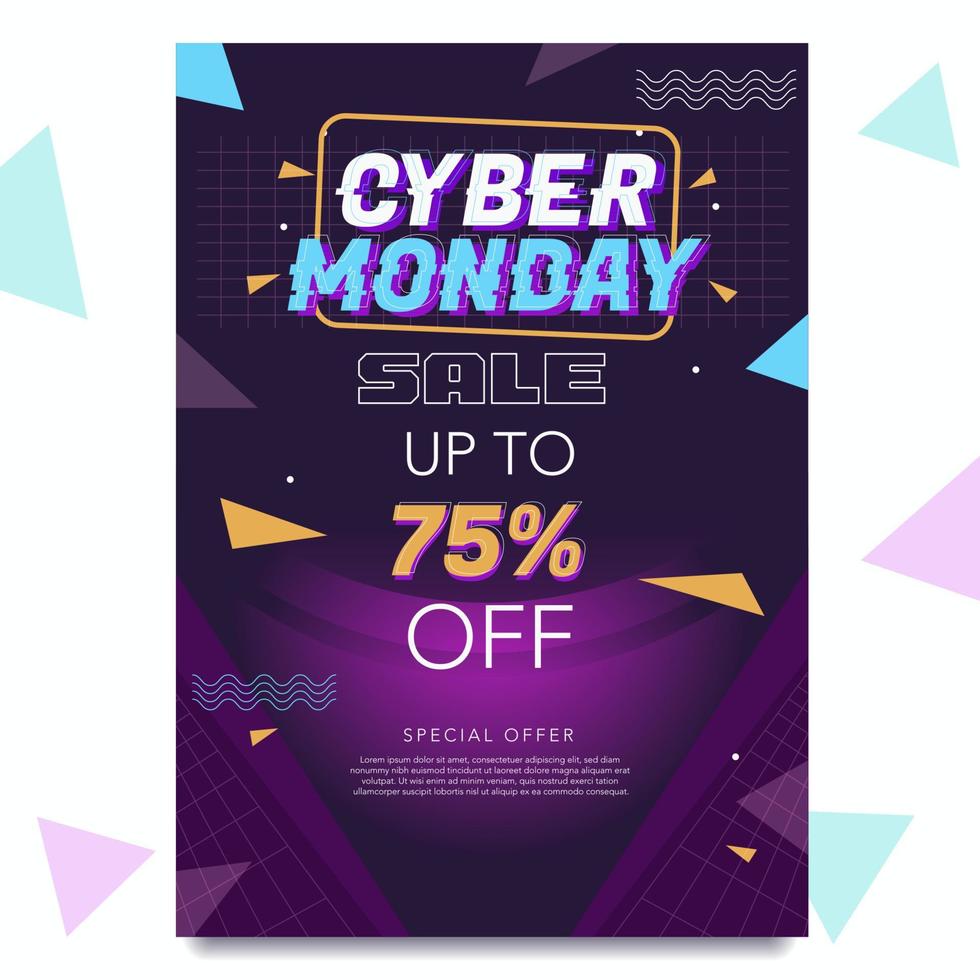 verbazingwekkend cyber maandag speciaal aanbod poster vector